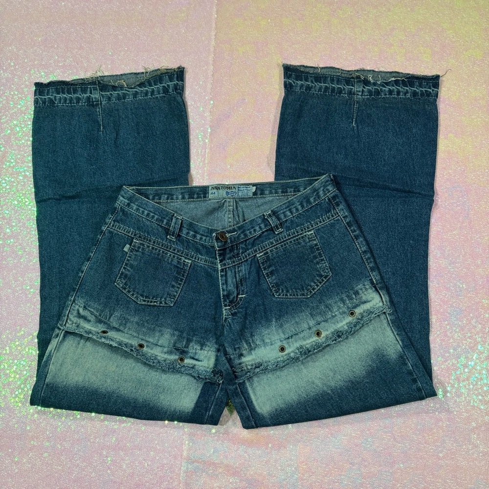 Low Waisted Y2k Acid Detailed Jeans